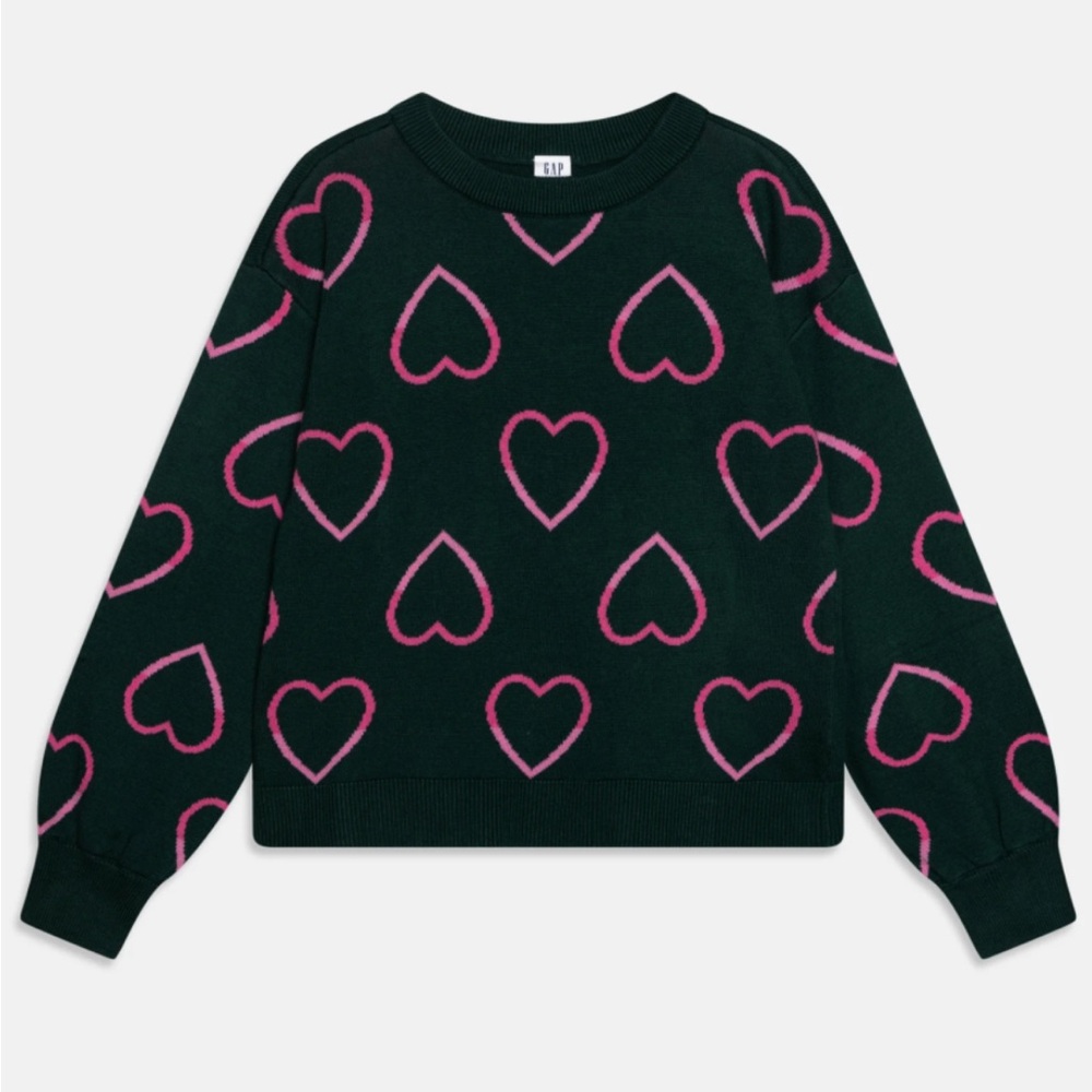 Gap kids girls heart print sweater